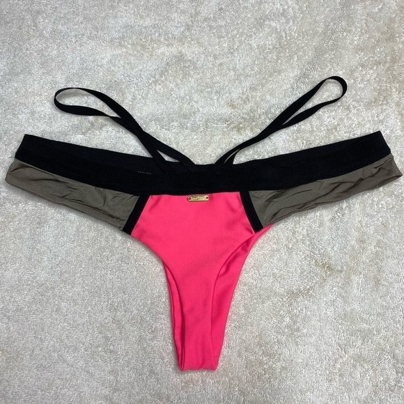 Beach Bunny Bronze Cheeky Bottom Black Pink - Picture 5 of 7